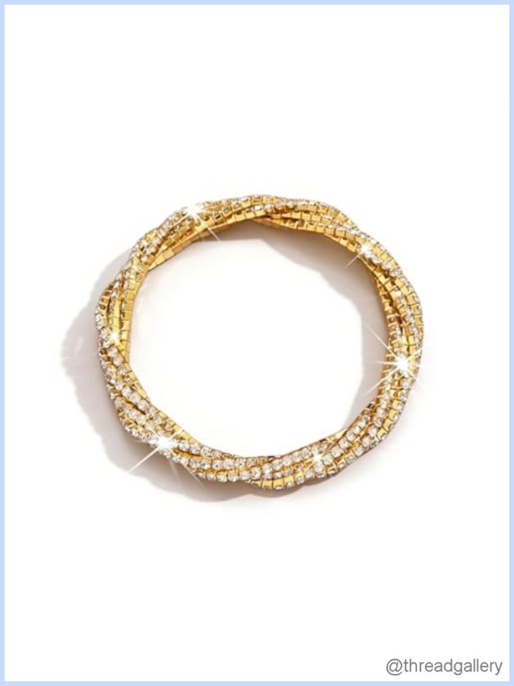 Rhinestone Twisted Stretch Bracelet Crystal Bridal Wedding Jewelry